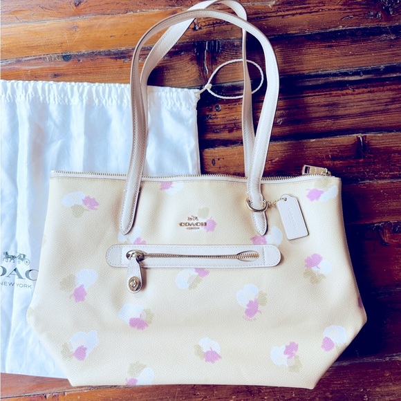 Coach Floral Brentwood Taylor Leather Tote Purse - Picture 10 of 10